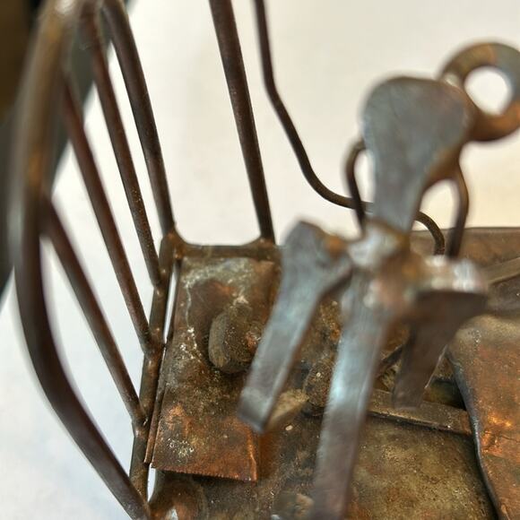 Metal Hospital Bed Sculpture with Doctor Patient & I V Bottles - Picture 14 of 15